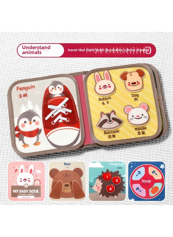 Generic - Tear Tear Book Baby Paste Early Education Cloth Book Hand Tear Not To Tear In June Can Bite Velcro Toy Quiet Book 8-Color:Tear-off Cloth Book - Image 1