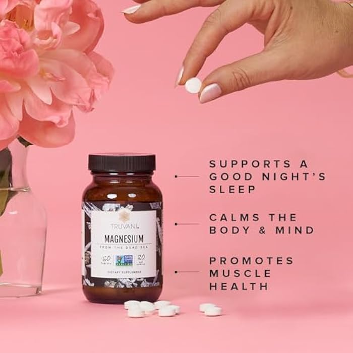 Truvani Magnesium 400mg Oxide Tablets | 60 Tablets | Supports Calm and Sleep, Healthy Bones, Muscle Health, Digestive Health | Non-GMO, Vegan Pills - Image 3