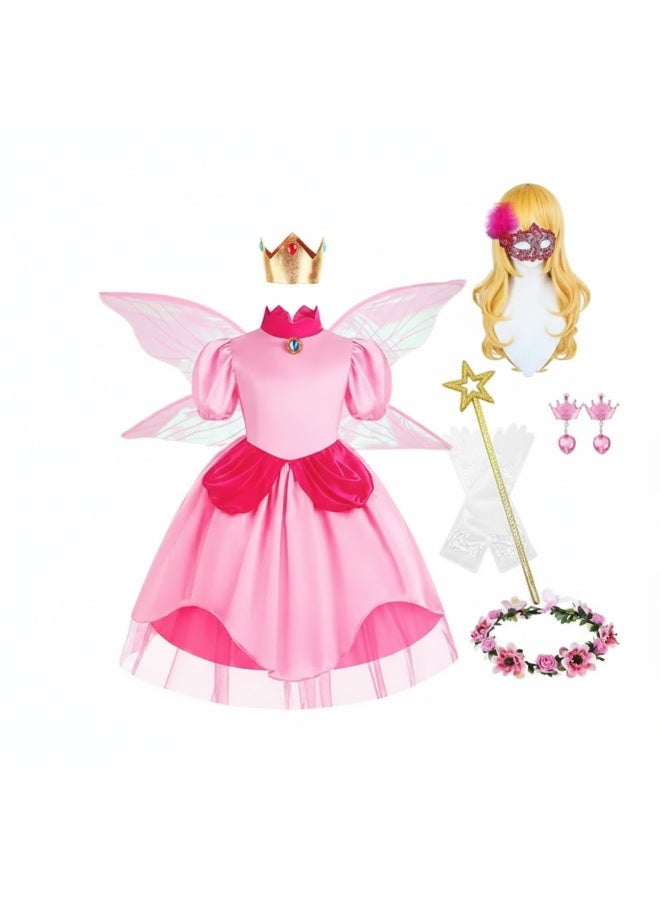 Y&D Princess Party Costume Dress With Wig And Crown Accessory Set - Image 1