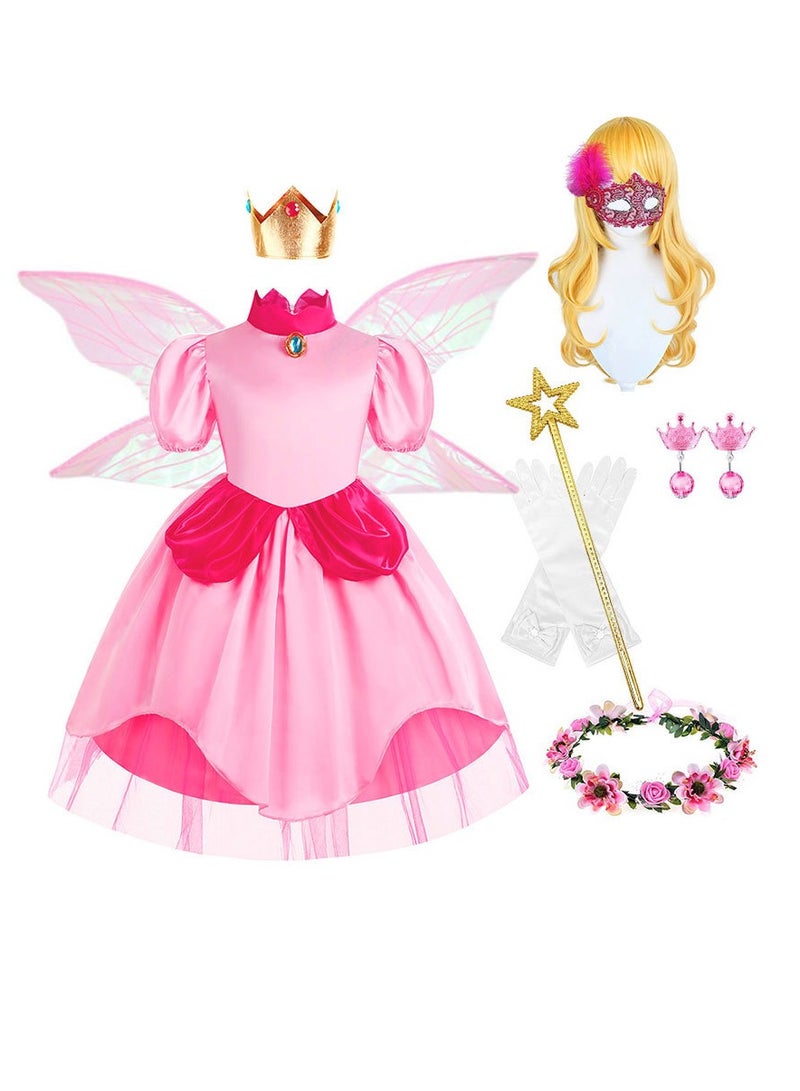Y&D Princess Party Costume Dress With Wig And Crown Accessory Set - Image 4