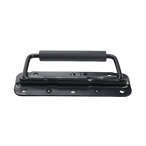 Tsnamay 5.51Inch Black Spring Loaded Handle Heavy Duty Handle for Toolbox Chest Case with Rubber Grip Surface Mounted(2 Pack) - Image 4