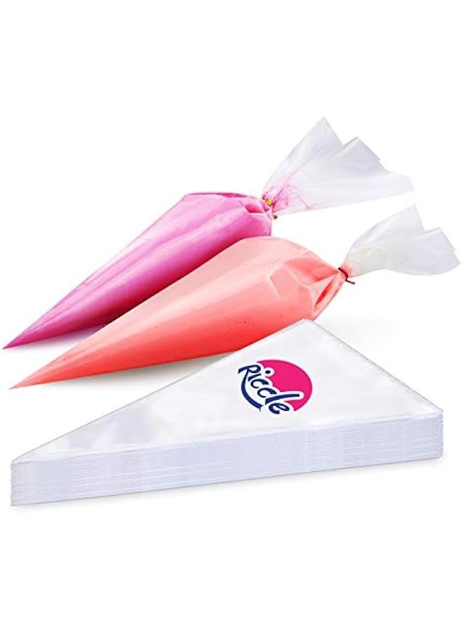 Riccle Disposable Piping Bags 12 Inch - 100 Anti Burst Pastry Bags - Icing Piping Bags for Frosting - Ideal for Cakes and Cookies Decoration - Image 1