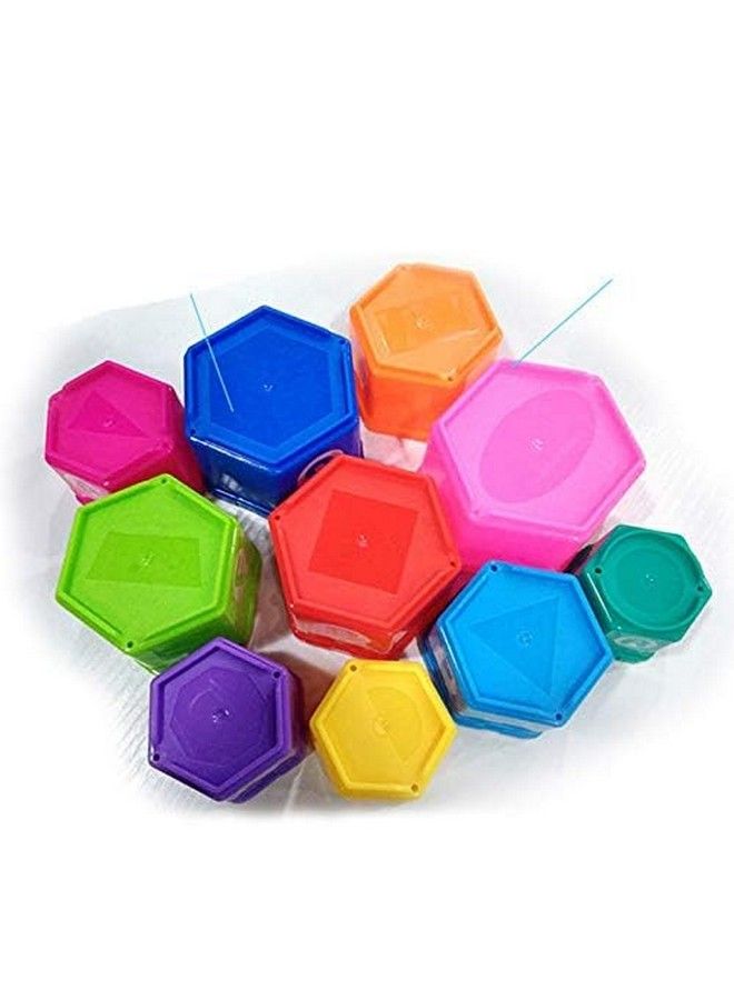 PLUSPOINT Rainbow Stacking & Nesting Cups Baby Building Set. 11 Pieces.For Indoor Outdoor Bathtub And Beach Fun Toy Gifts For Boys & Girls Multi Colors - Image 5