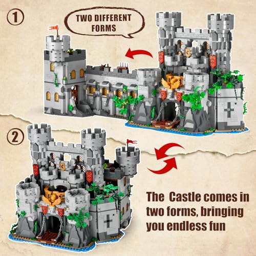 BNG 2in1 Medieval Castle Building SetAdult Knights Castle Architecture ModelHome Office Decor Collection Building Blocks ToyCreative Gift for Teen 142484PCS - Image 5