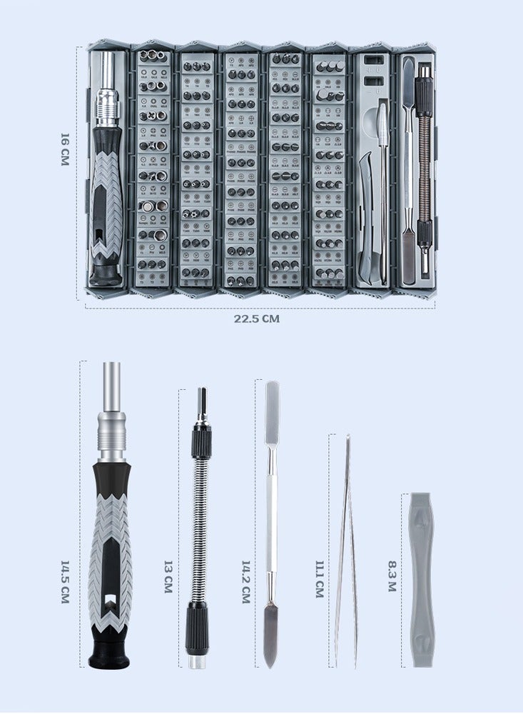 ProOne PGS101 126 Pcs precision screwdriver set Repair tool kit CRV strong magnetic head Non-slip Comfortable for Macbook/Mobile Phone/PC/Ipad/Tablet/Cameras and Other Electronics  - Image 2