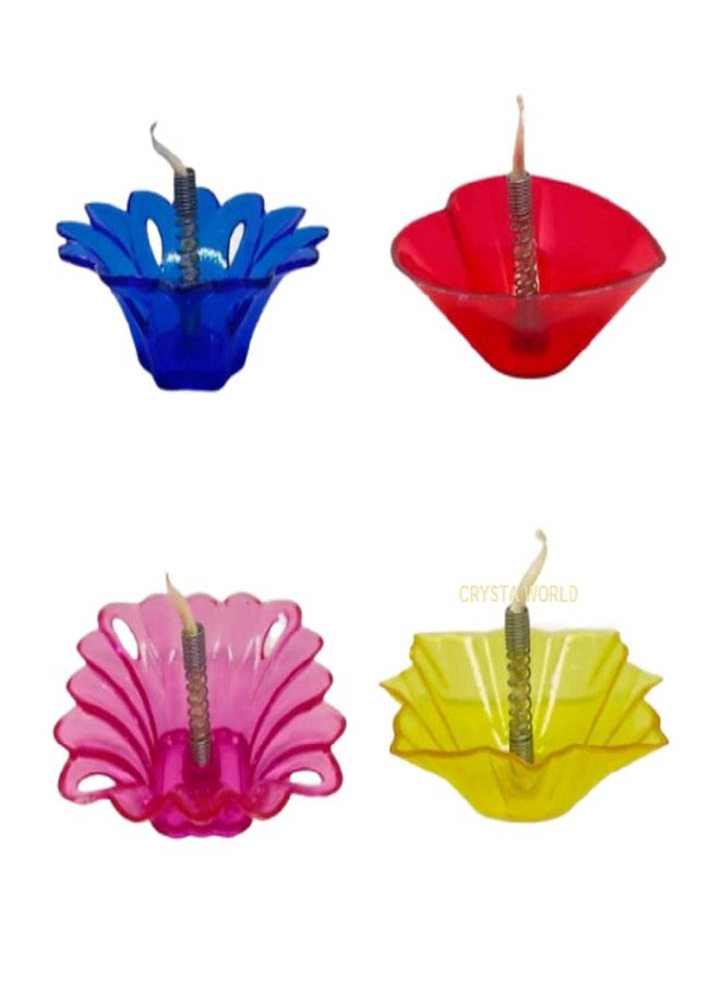 CRYSTA WORLD Plastic Transparent Floating Diya for Diwali/Festive Home Decoration, Multicolor (12) - Image 3