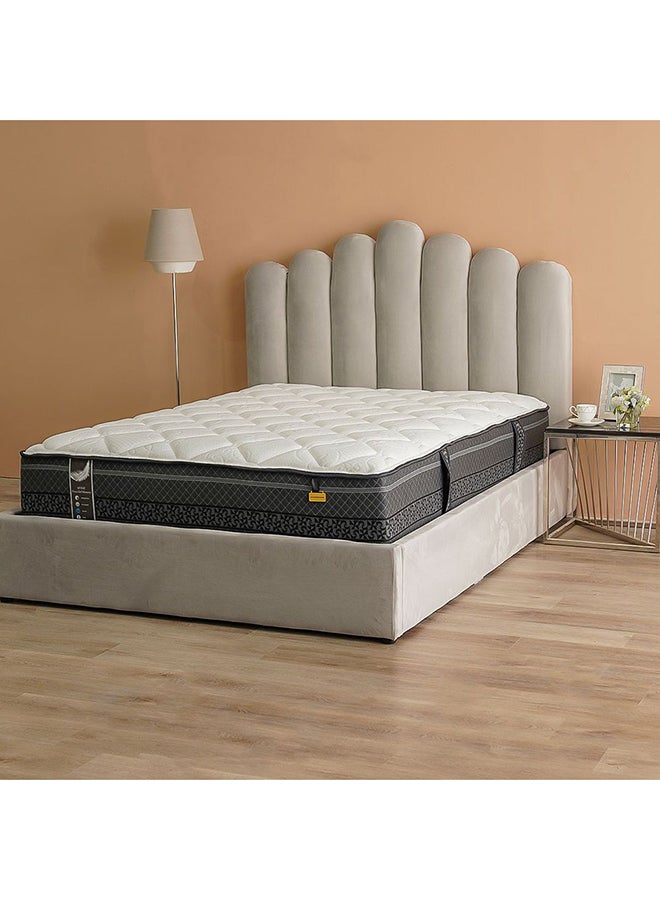 Danube Home Sense Visco Gel Memory Foam Pocket Spring Mattress Plush Feel King Bed Mattress Spine Balance For Pressure Relief L200xW180 cm Thickness 32 cm White/Grey