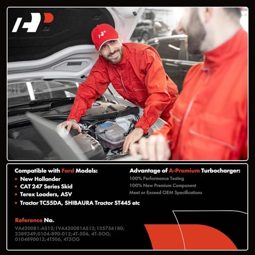 A-Premium Complete Turbo Turbocharger Kit, with Wastegate Actuator & Gasket, Compatible with New Hollander, CAT 247 Series Skid, Terex Loaders, Tractor TC55DA, SHIBAURA Tractor ST445, Replace# 2389349 - Image 3