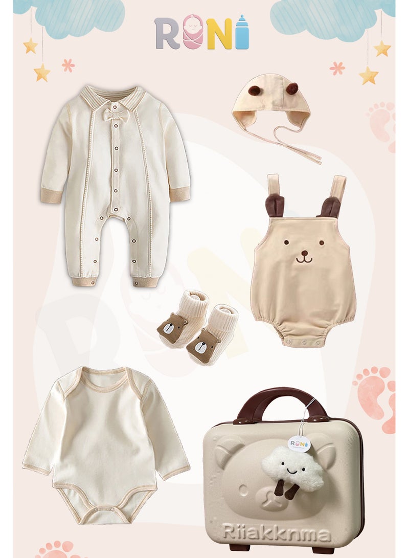 RINI Newborn gift set, baby gift, 12 pieces in a luxury luggage, baby gift set for girls and boys, 100% organic cotton, newborn occasions gift set - Image 2
