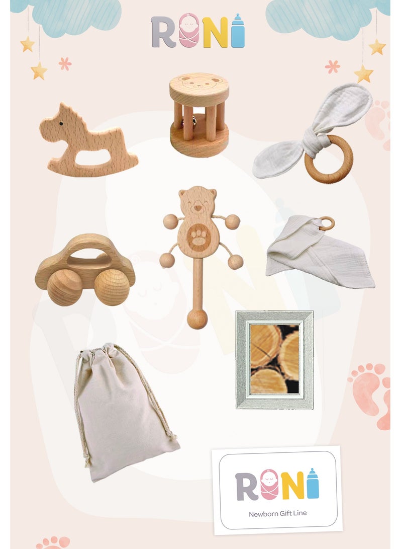 RINI Newborn gift set, baby gift, 12 pieces in a luxury luggage, baby gift set for girls and boys, 100% organic cotton, newborn occasions gift set - Image 3