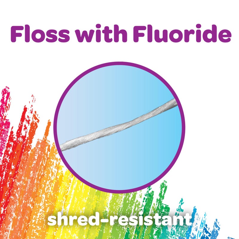 GUM Crayola Kids Flossers with Fluoride - Designed for Little Hands - Fun Grape Flavor - Easy to Use Kids Floss Picks for Children Ages 3+, 75 ct - Image 3