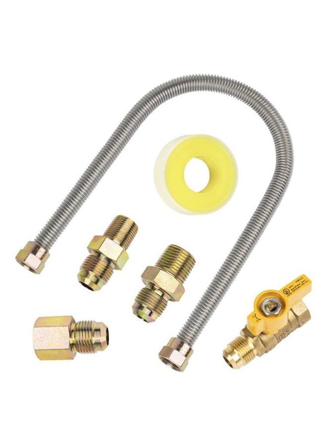 Ximoon One Stop Universal Gas Appliance Hook Up Kit F271239 - Includes 22-inch Flexible Gas Line, On/Off Valve and 3 Different Couplings - Image 1