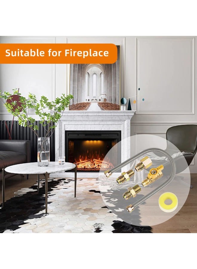 Ximoon One Stop Universal Gas Appliance Hook Up Kit F271239 - Includes 22-inch Flexible Gas Line, On/Off Valve and 3 Different Couplings - Image 4