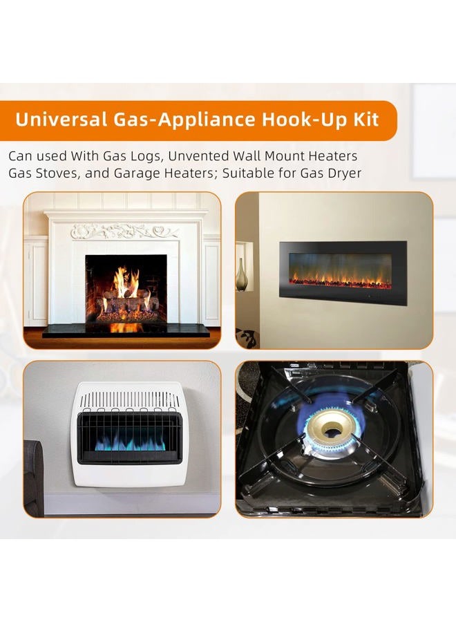 Ximoon One Stop Universal Gas Appliance Hook Up Kit F271239 - Includes 22-inch Flexible Gas Line, On/Off Valve and 3 Different Couplings - Image 5