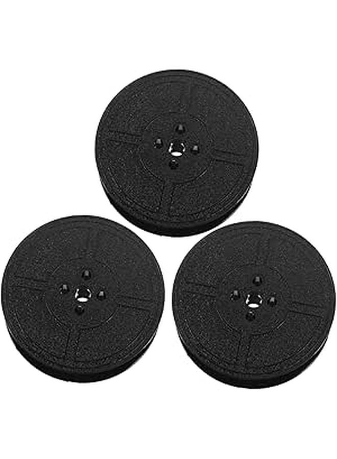 3 Pack High Absorption Black Ink Ribbon Single Coil Replacement For Typewriter - Image 1