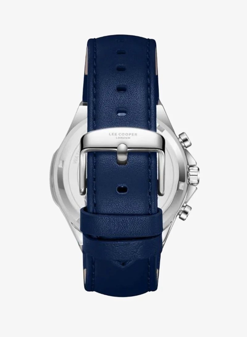 Lee Cooper Dark Blue Men's Leather MULTIFUNCTION Watch LC08223.399 - 43 mm for Men | Best Price UAE