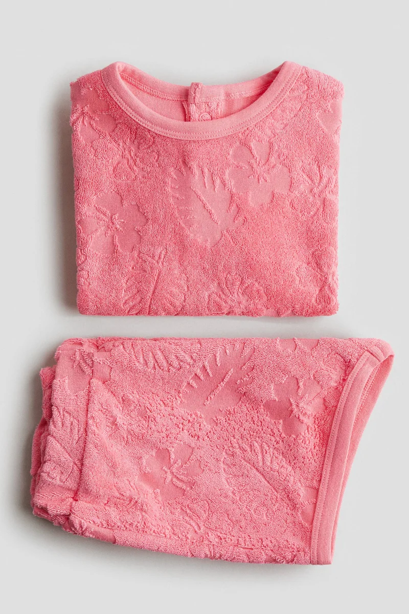 اتش اند ام طقم ملابس من نسيج التيري - قطعتين