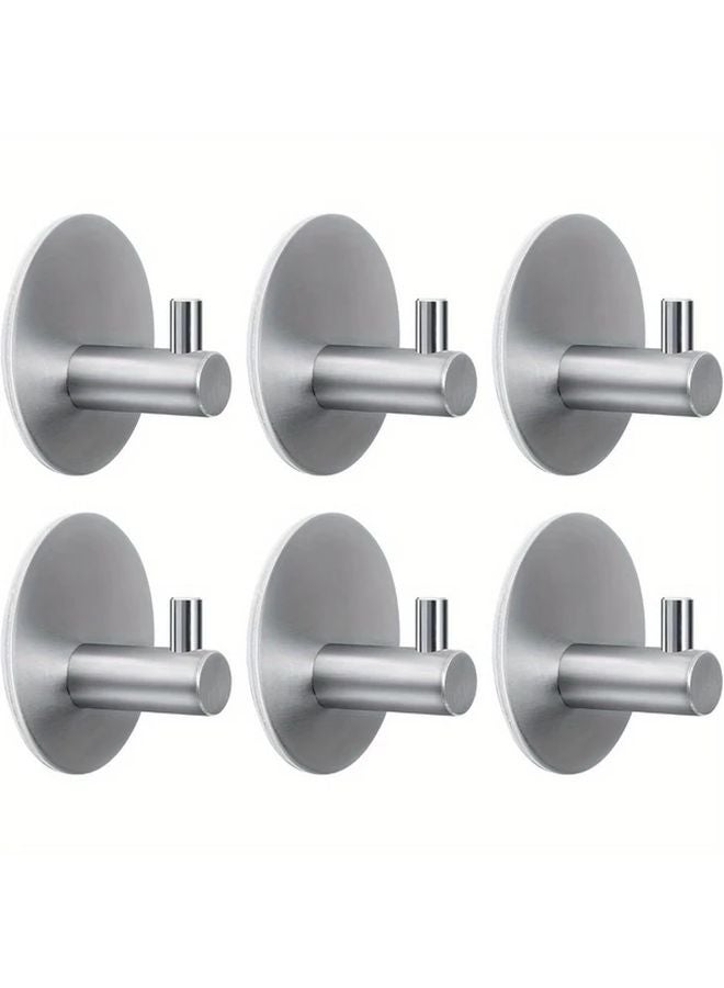 6 قطع خطافات حمام ذهبية ملمعة ذاتية اللصق بدون حفر بتصميم دائري عصري - Image 2