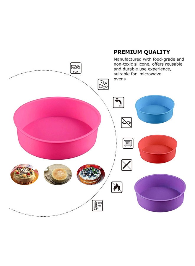 اليشمك قالب كيك من السيليكون مقاوم للحرارة أحمر 17x17x5.5سم - Image 3