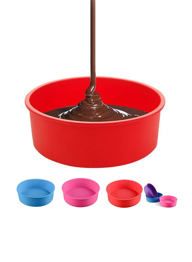 اليشمك قالب كيك من السيليكون مقاوم للحرارة أحمر 17x17x5.5سم - Image 2