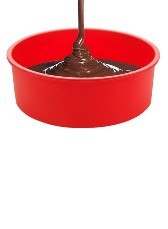 اليشمك قالب كيك من السيليكون مقاوم للحرارة أحمر 17x17x5.5سم - Image 5