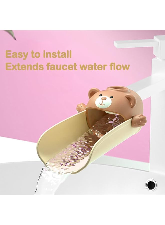 Paporich Faucet Extender For Sink Easy Use Sink Faucet Extenders With Temperature Sensitive For Toddlers Kids Hand Washing Faucet Extension For Bathroom Sink Kitchen Brown.  - Image 4