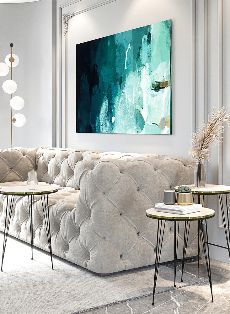 DANTA HOME A Set Of 3-Piece Side Service Tables For Serving Coffee And Tea, Suitable For The Living Room, Office And Bedroom - White/Black - Image 2