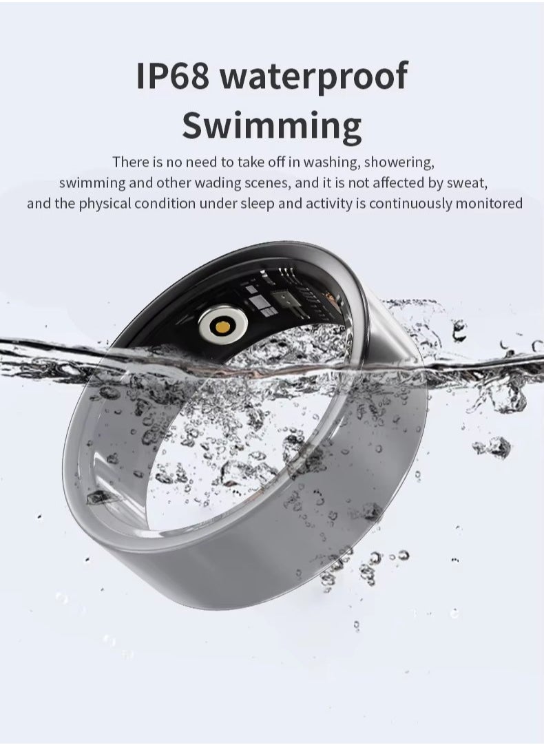 Furtey Smart Ring Health Tracker for Women & Men Continuously Records Sleep Quality Heart Rate Temperature Blood Oxygen and Pedometer  - Image 2