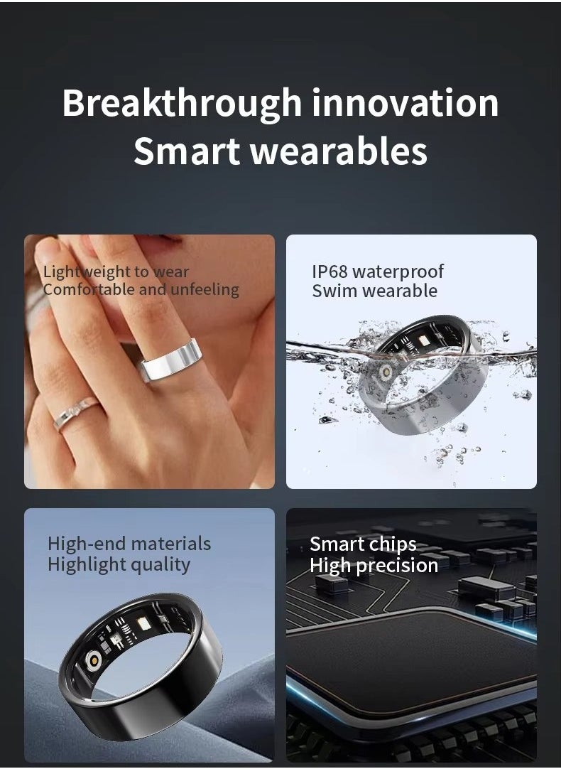 Furtey Smart Ring Health Tracker for Women & Men Continuously Records Sleep Quality Heart Rate Temperature Blood Oxygen and Pedometer  - Image 4