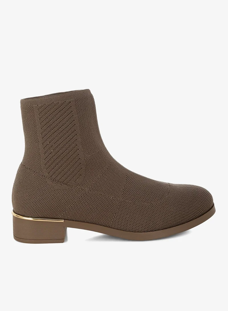 London Rag Women's Knitted Sock Boots in Taupe