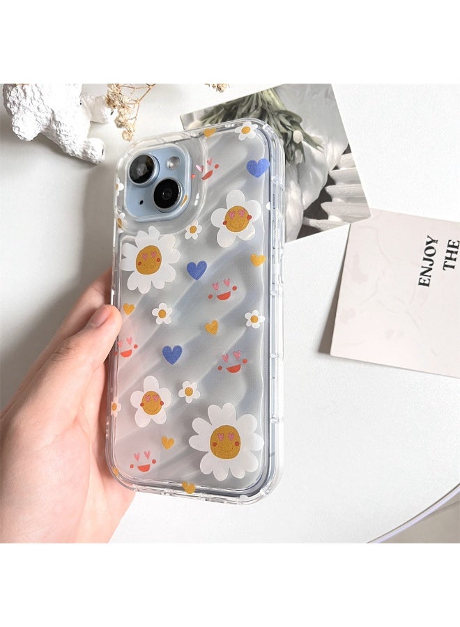 NIBEMINENT Smiling Daisy Protective TPU Case Cover For iPhone 16 Pro Clear - Image 2