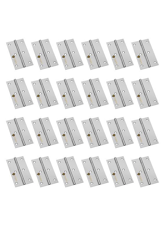 PALADIAN LION PALADIAN LION Window Door Hinges 3 Inch x 16 Gauge17 MM Stainless Steel for Home Office Pack of 40 pcs Matt Finish Silver  - Image 1