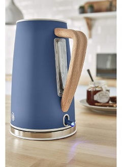 Swan BLUN Nordic Jug Kettle  Wood Effect Soft Touch 1.7L 3KW, Matte Blue SK14610W  - Image 5