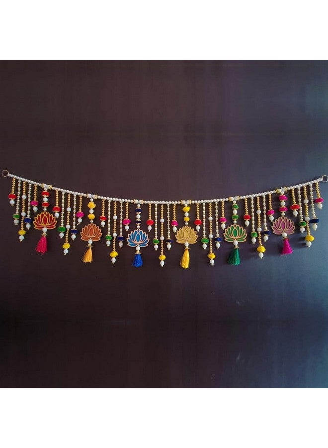 GIFT JAIPUR GIFT JAIPUR Handcrafted Door Hanging Lotus Style Bandarwal Thoran (TL-22) -Diwali Inauguration Wedding Festival New Year Home Decor Pooja (40 Inch X 8 Inch) 