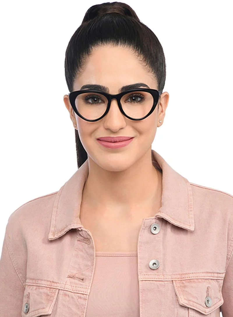 Lenskart Blu LENSKART BLU | Zero Power Blue Cut Computer Glasses | Anti Glare, Lightweight & Blocks Harmful Rays | UV Protection Specs | Black | Women | Medium | LB E16057