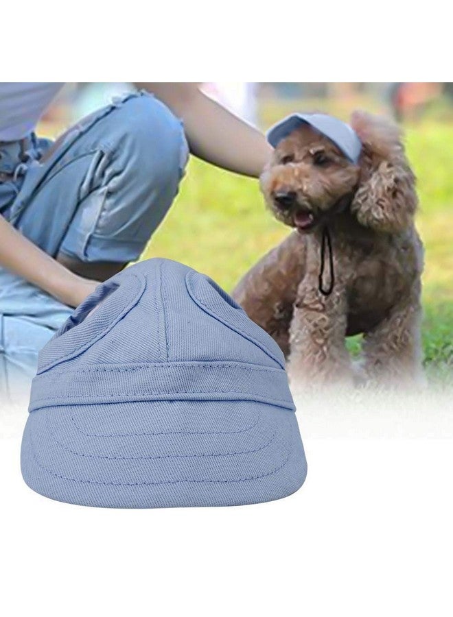 Fdit Pet Dog Sun Protection Visor Hat With Adjustable Strap Sport Hat (Blue L) - Image 3