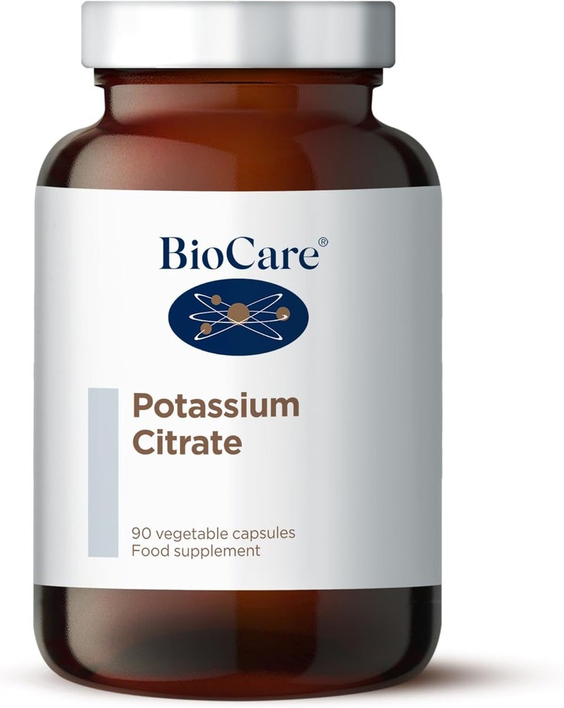 BioCare Potassium Citrate Vegetable Capsules Supports Nervous and Muscle Function and The Maintenance of Normal Blood Pressure Vegan Friendly 90 Capsules - Image 1
