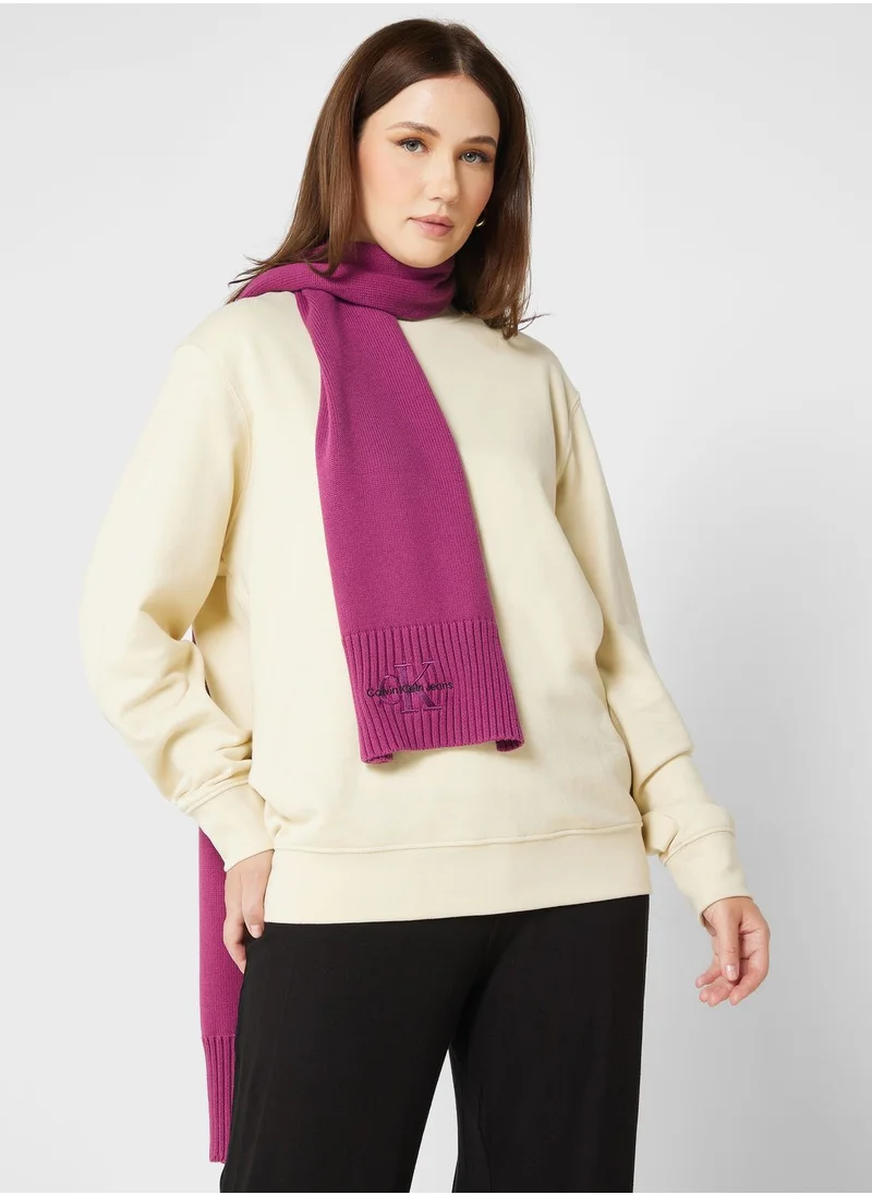 CALVIN KLEIN Monologo Detailed Scarf