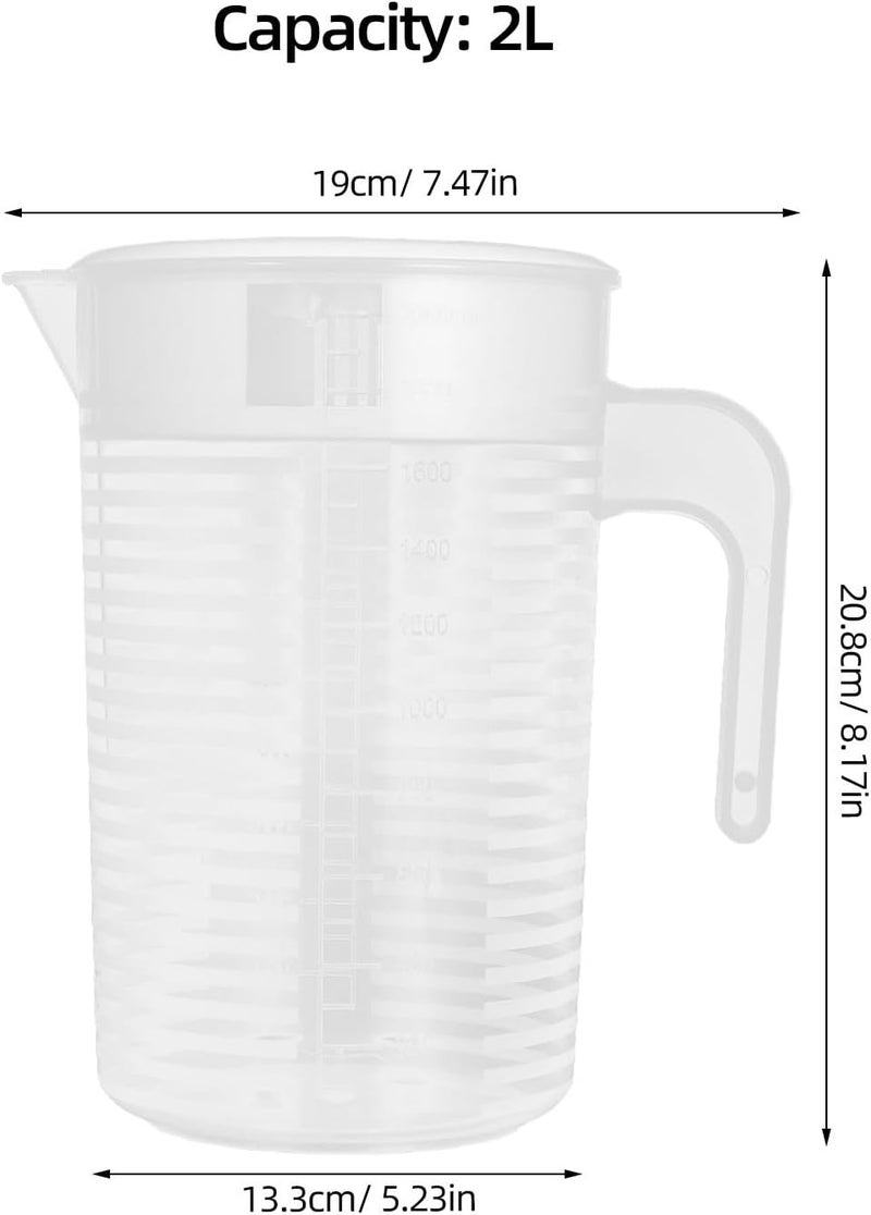 2pcs 2l Plastic Juice Pitcher with Lid, Refrigerator Water Jug and Beverage Container, Measuring Gallon Jug for Iced Tea, Lemonade, Milk, and Family Entertaining - Image 2