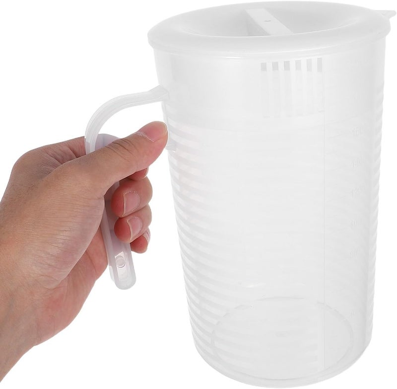 2pcs 2l Plastic Juice Pitcher with Lid, Refrigerator Water Jug and Beverage Container, Measuring Gallon Jug for Iced Tea, Lemonade, Milk, and Family Entertaining - Image 4