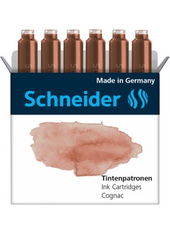 Schneider Fountain Pen Cartridge 6 Pack Light Brown  - Image 1