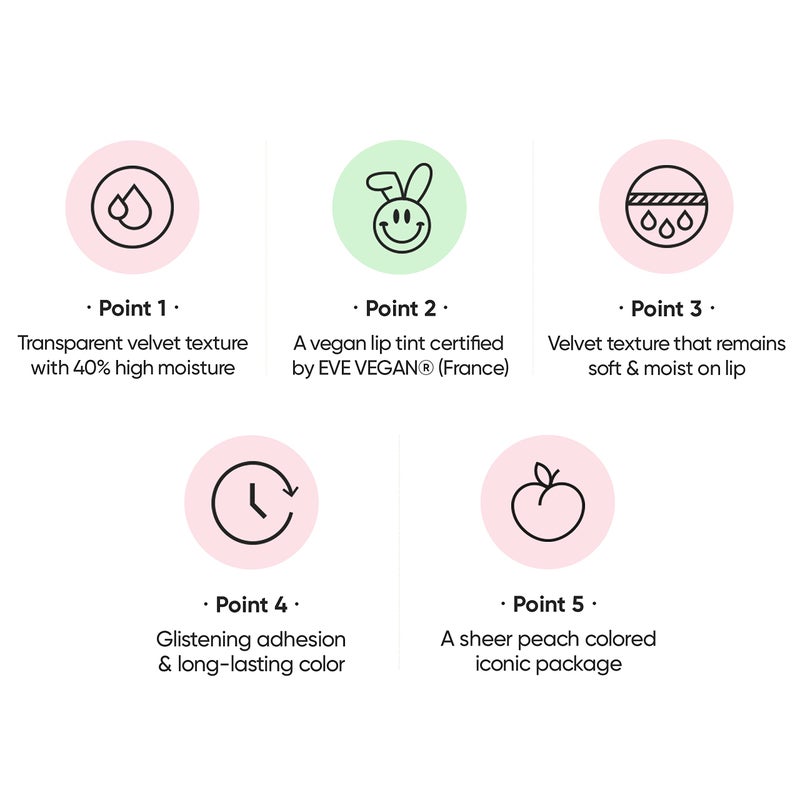 Amuse SEOUL DEW VELVET TINT 01 BOKSOONGA BLOSSOM | Soft matte peach | Velvety, matte, moisturizing, long-lasting color, transfer proof, vegan - Image 5