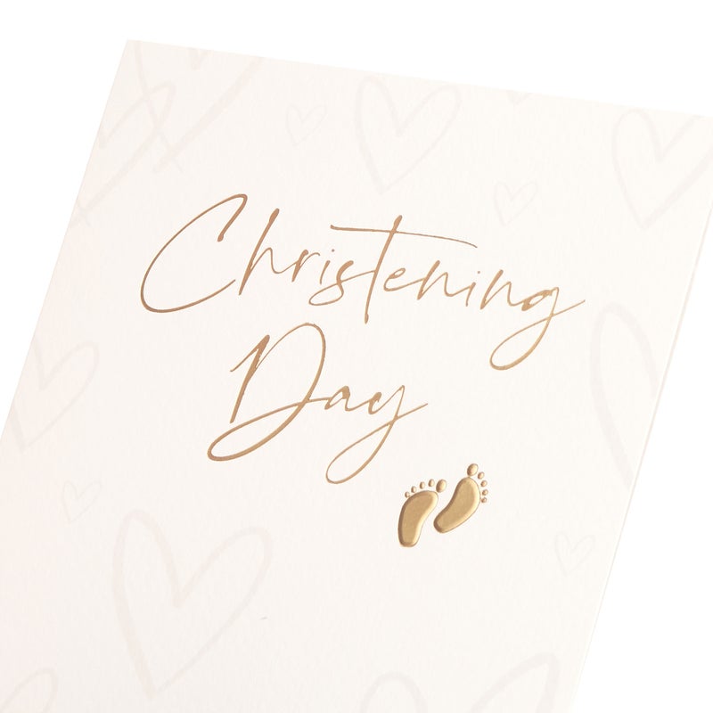 UK Greetings Christening Day Hearts and Footprints Card – Sweet Baby Christening Greeting Card with Envelope | UK Greetings - Image 4