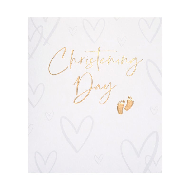 UK Greetings Christening Day Hearts and Footprints Card – Sweet Baby Christening Greeting Card with Envelope | UK Greetings - Image 5