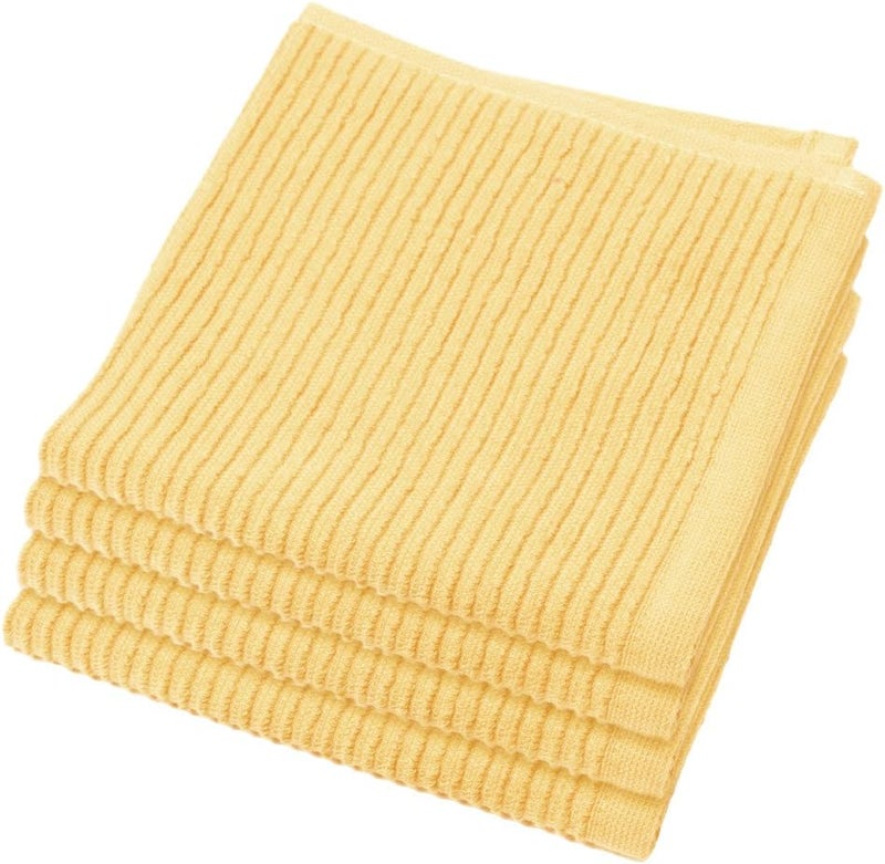 Now Designs Kitchen Dishcloths Ripple, Set of 4, Lemon Yellow, 4 Count - Image 1