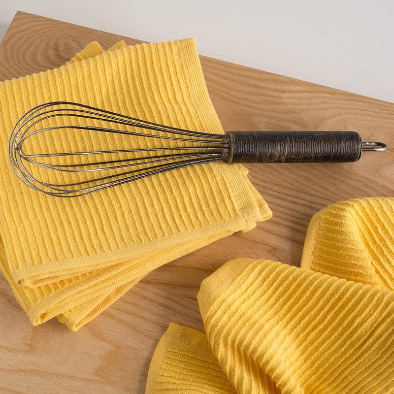 Now Designs Kitchen Dishcloths Ripple, Set of 4, Lemon Yellow, 4 Count - Image 3