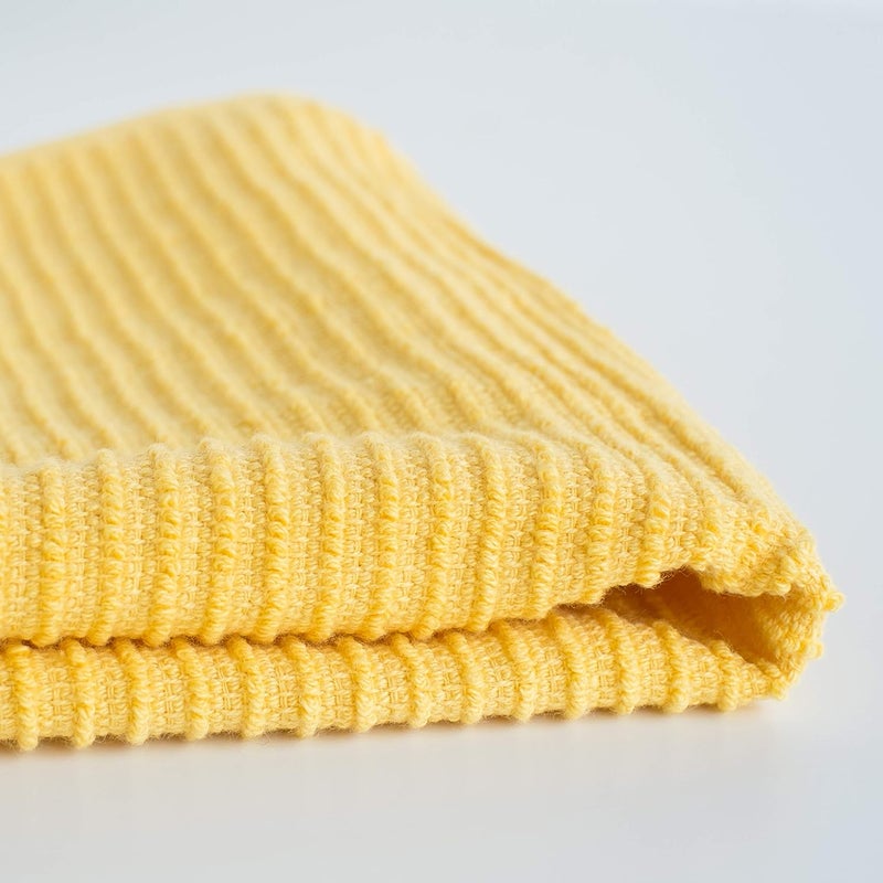 Now Designs Kitchen Dishcloths Ripple, Set of 4, Lemon Yellow, 4 Count - Image 2