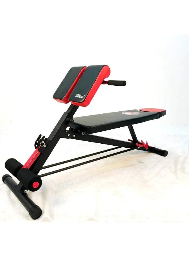 Marshal Fitness طاولة مارشال فيتنس متعددة الوظائف لتمرين الجسم الكامل الشامل مع تمديد الظهر الفائق، كرسي روماني، طاولة جلوس قابلة للتعديل، طاولة مائلة، طاولة مسطحة - Image 1