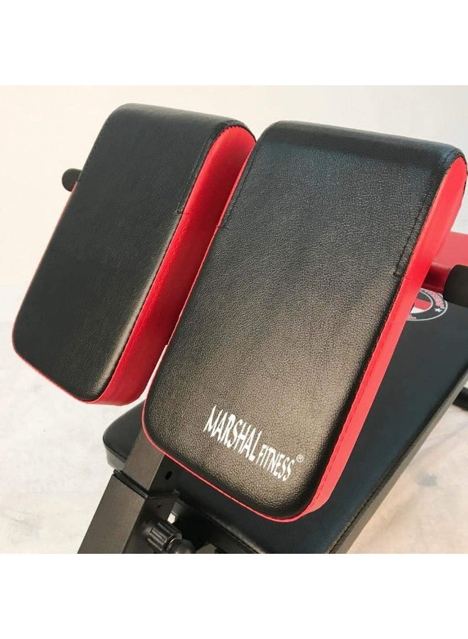 Marshal Fitness طاولة مارشال فيتنس متعددة الوظائف لتمرين الجسم الكامل الشامل مع تمديد الظهر الفائق، كرسي روماني، طاولة جلوس قابلة للتعديل، طاولة مائلة، طاولة مسطحة - Image 3