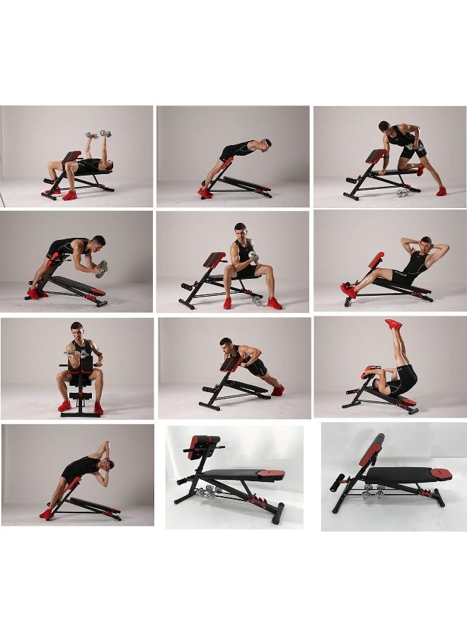 Marshal Fitness طاولة مارشال فيتنس متعددة الوظائف لتمرين الجسم الكامل الشامل مع تمديد الظهر الفائق، كرسي روماني، طاولة جلوس قابلة للتعديل، طاولة مائلة، طاولة مسطحة - Image 2